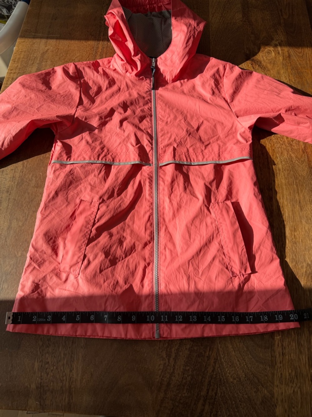 Charles River Coral Pink Rain Jacket Kids Large 14/16 Fits Women XSP - Picture 8 of 12